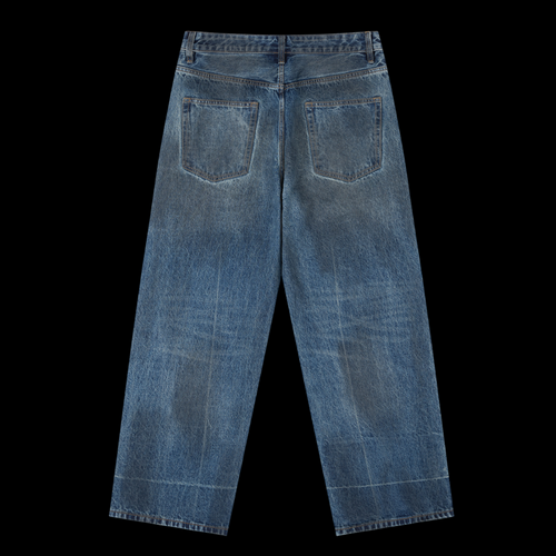 Blue jeans on a black background