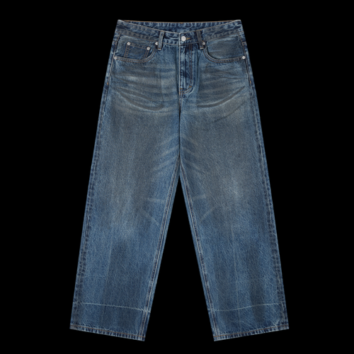 Blue jeans on a black background